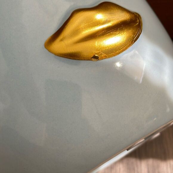 Blue Face Planter with Gold Accents 6inches - Picture 7 of 9